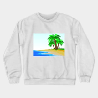 Minimalist Palm Tree Design Crewneck Sweatshirt
